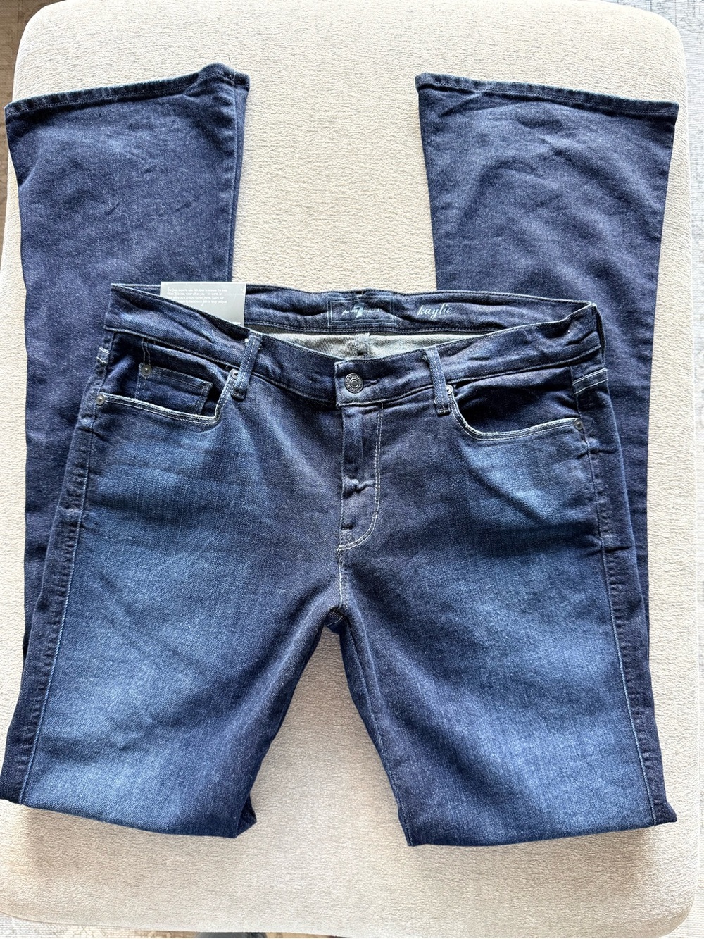 7 For All Mankind Kaylie Slim & Sexy Dark Blue Boot Cut Jeans Tall Size 32